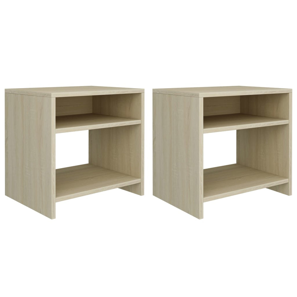 Nachtkastjes 2 st 40x30x40 cm bewerkt hout sonoma eikenkleurig MeubelReus