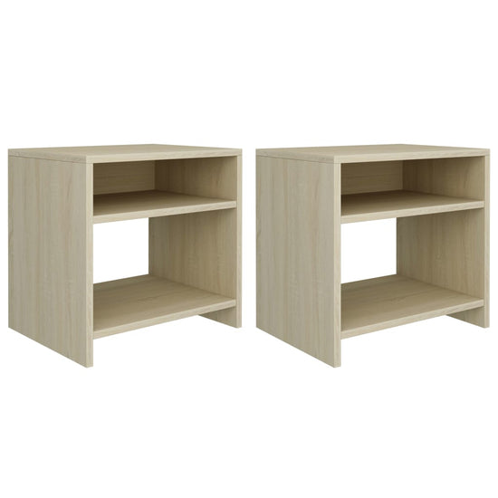Nachtkastjes 2 st 40x30x40 cm bewerkt hout sonoma eikenkleurig MeubelReus