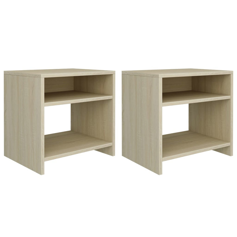 Nachtkastjes 2 st 40x30x40 cm bewerkt hout sonoma eikenkleurig MeubelReus