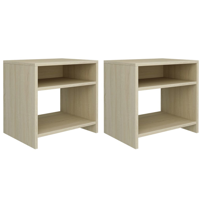 Nachtkastjes 2 st 40x30x40 cm bewerkt hout sonoma eikenkleurig MeubelReus