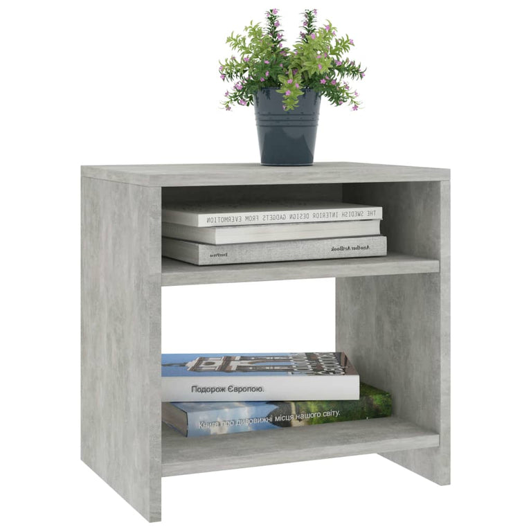 Nachtkastje 40x30x40 cm bewerkt hout betongrijs MeubelReus