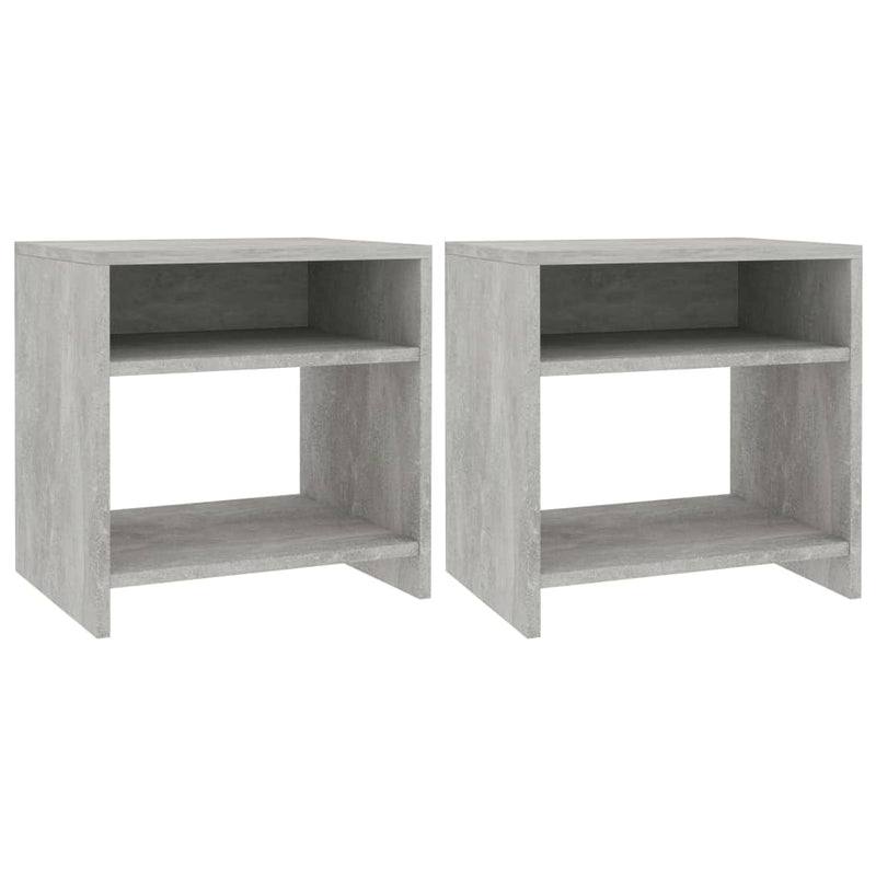 Nachtkastjes 2 st 40x30x40 cm bewerkt hout betongrijs MeubelReus