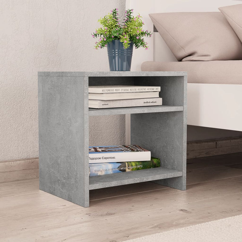 Nachtkastjes 2 st 40x30x40 cm bewerkt hout betongrijs MeubelReus