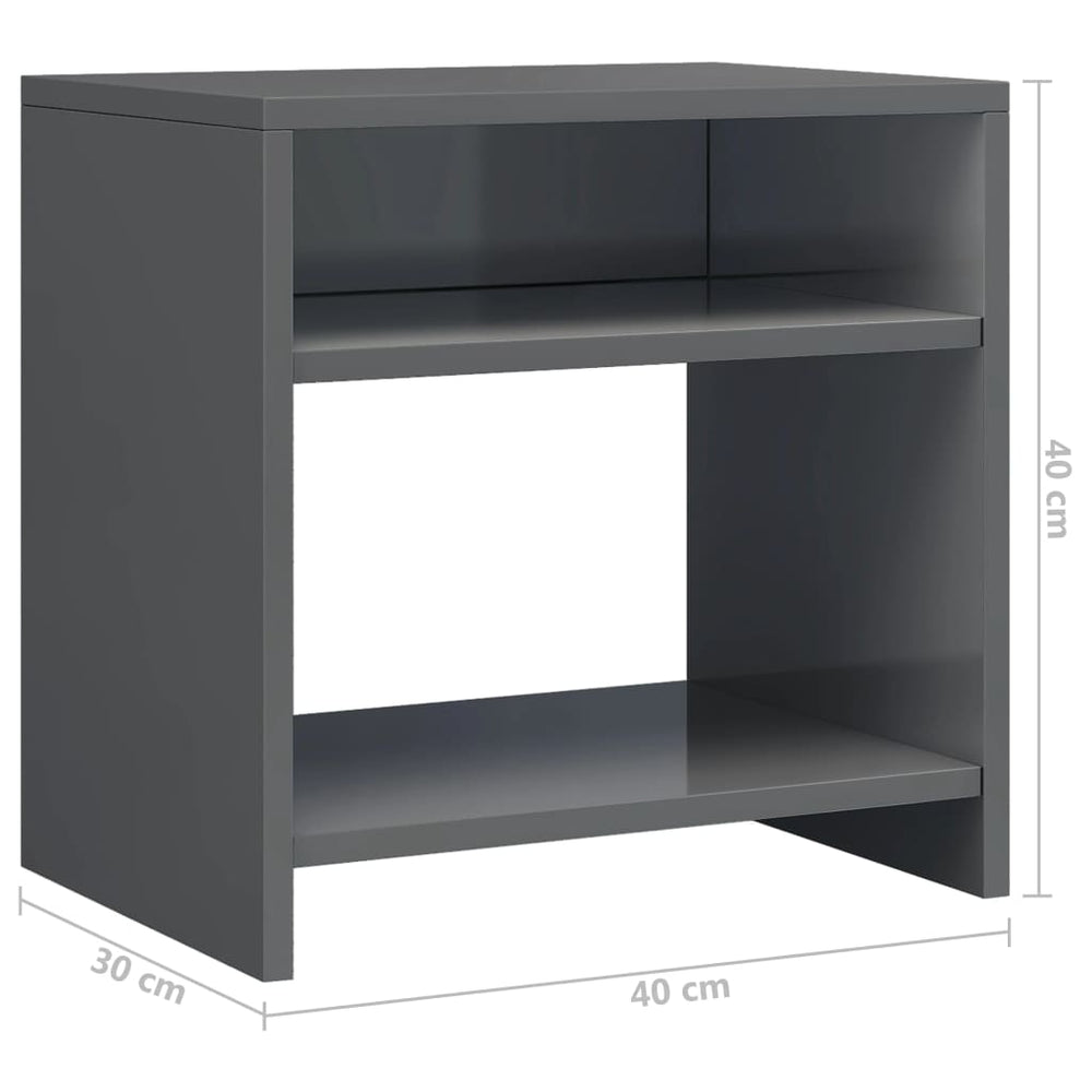 Nachtkastje 40x30x40 cm bewerkt hout grijs MeubelReus