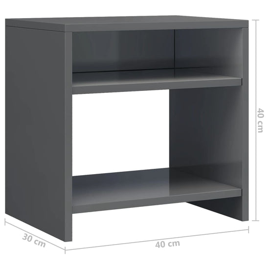 Nachtkastje 40x30x40 cm bewerkt hout grijs MeubelReus