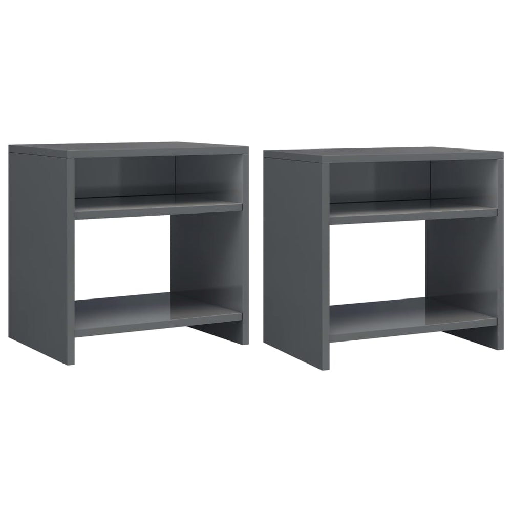 Nachtkastjes 2 st 40x30x40 cm bewerkt hout grijs MeubelReus