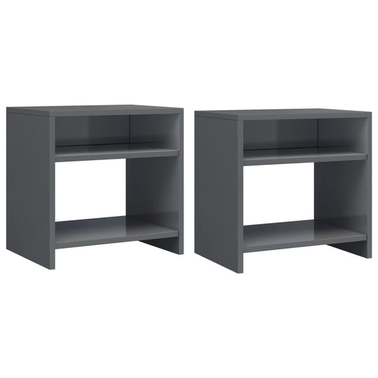 Nachtkastjes 2 st 40x30x40 cm bewerkt hout grijs MeubelReus