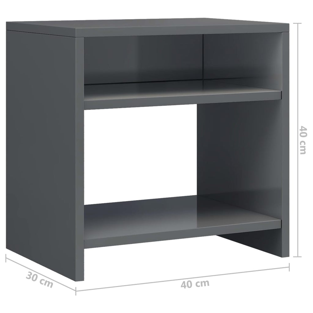 Nachtkastjes 2 st 40x30x40 cm bewerkt hout grijs MeubelReus