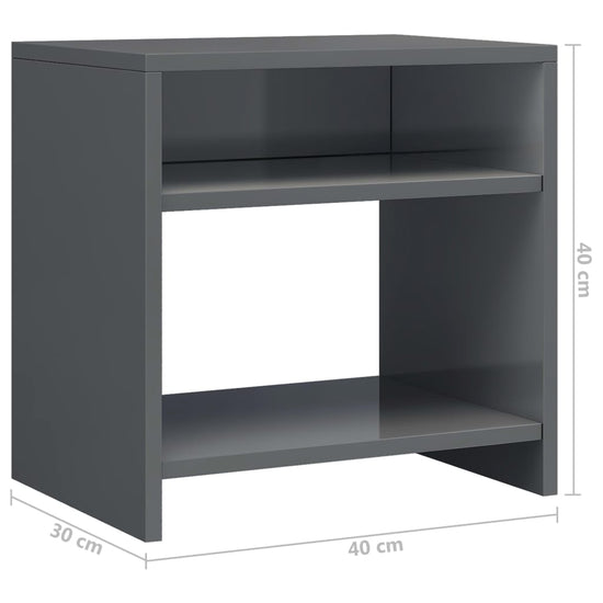 Nachtkastjes 2 st 40x30x40 cm bewerkt hout grijs MeubelReus