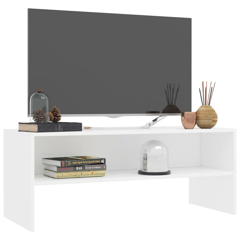 Tv-meubel 100x40x40 cm bewerkt hout wit MeubelReus