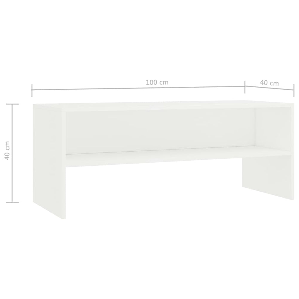 Tv-meubel 100x40x40 cm bewerkt hout wit MeubelReus