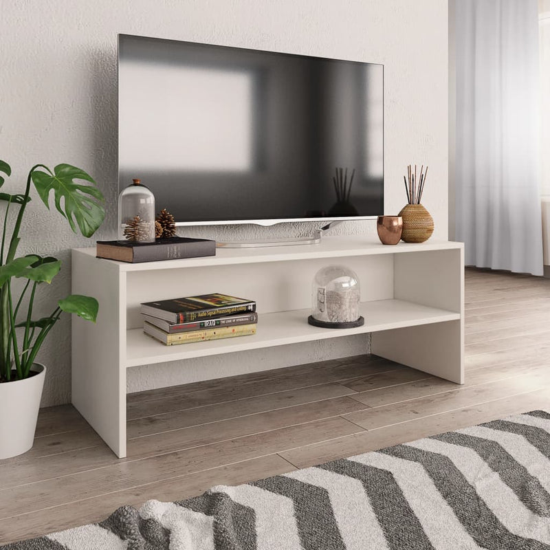 Tv-meubel 100x40x40 cm bewerkt hout wit MeubelReus