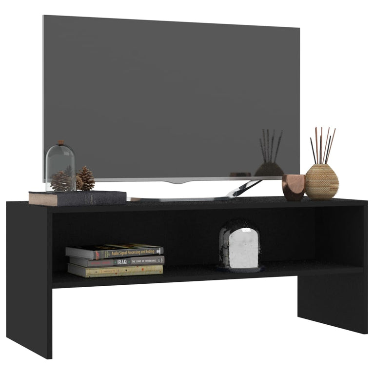 Tv-meubel 100x40x40 cm bewerkt hout zwart MeubelReus