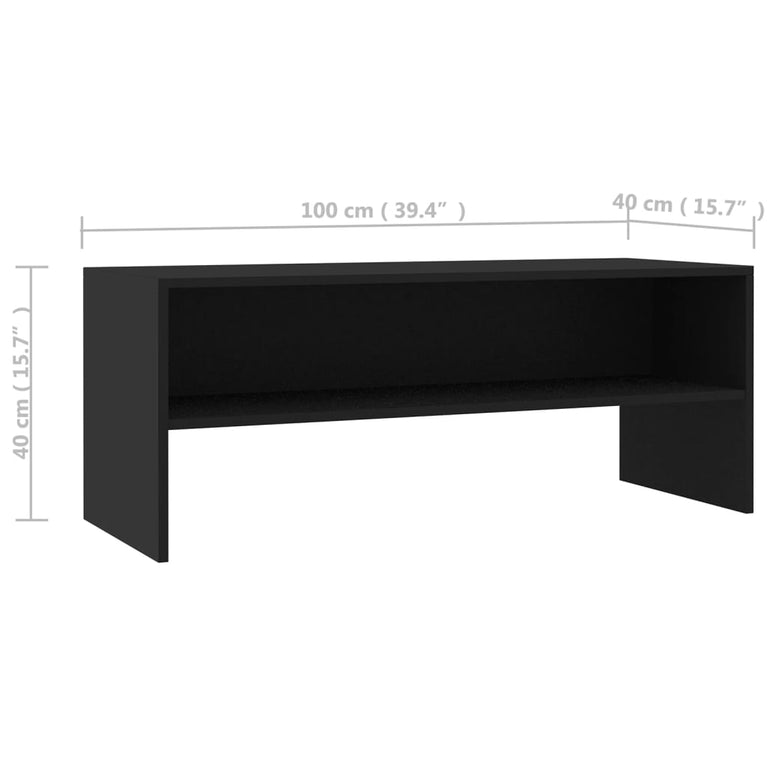 Tv-meubel 100x40x40 cm bewerkt hout zwart MeubelReus