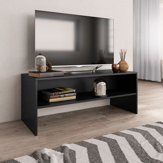 Tv-meubel 100x40x40 cm bewerkt hout zwart MeubelReus