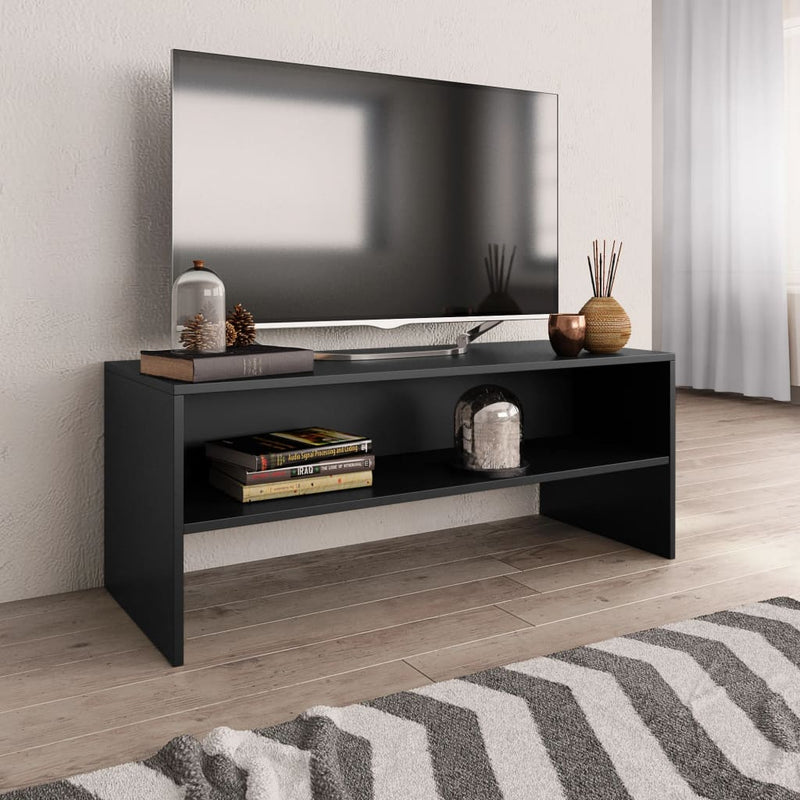 Tv-meubel 100x40x40 cm bewerkt hout zwart MeubelReus