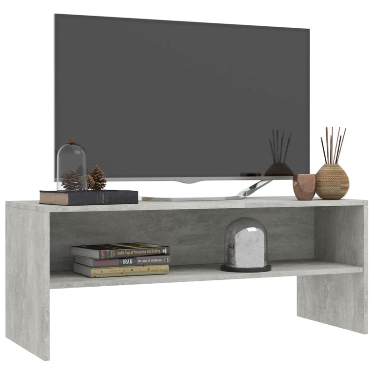 Tv-meubel 100x40x40 cm bewerkt hout betongrijs MeubelReus
