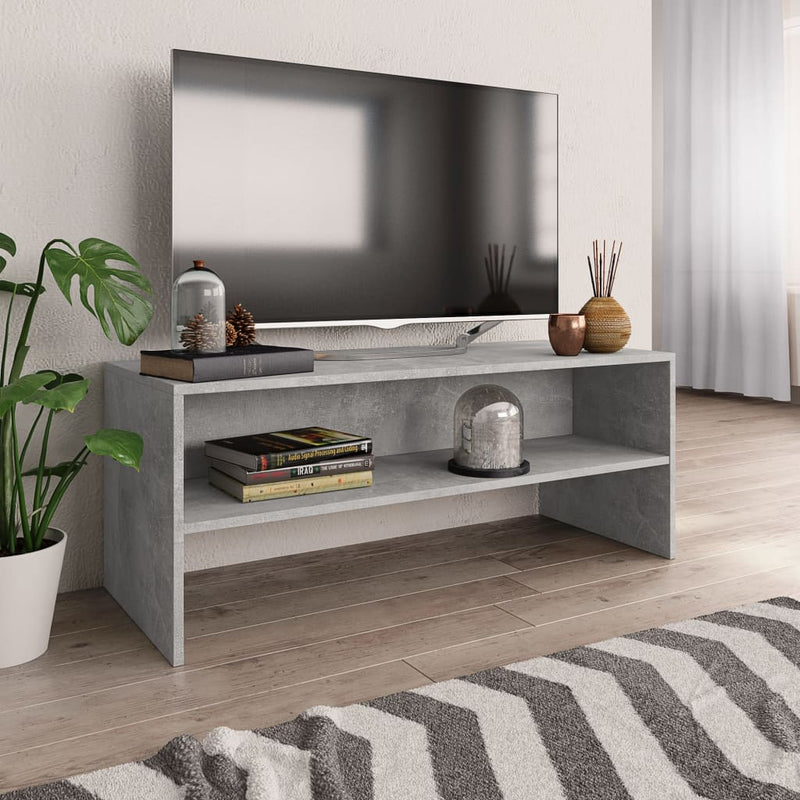 Tv-meubel 100x40x40 cm bewerkt hout betongrijs MeubelReus