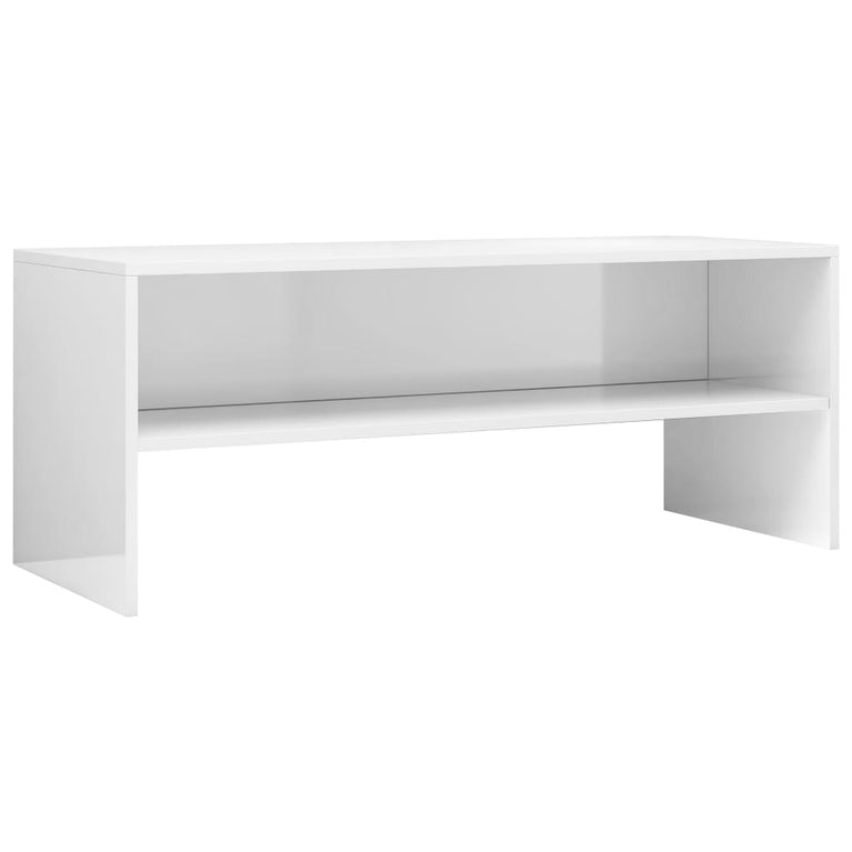 Tv-meubel 100x40x40 cm bewerkt hout hoogglans wit MeubelReus