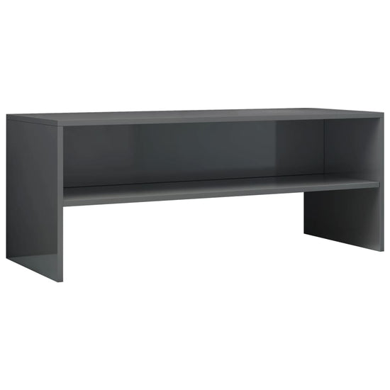 Tv-meubel 100x40x40 cm bewerkt hout hoogglans grijs MeubelReus