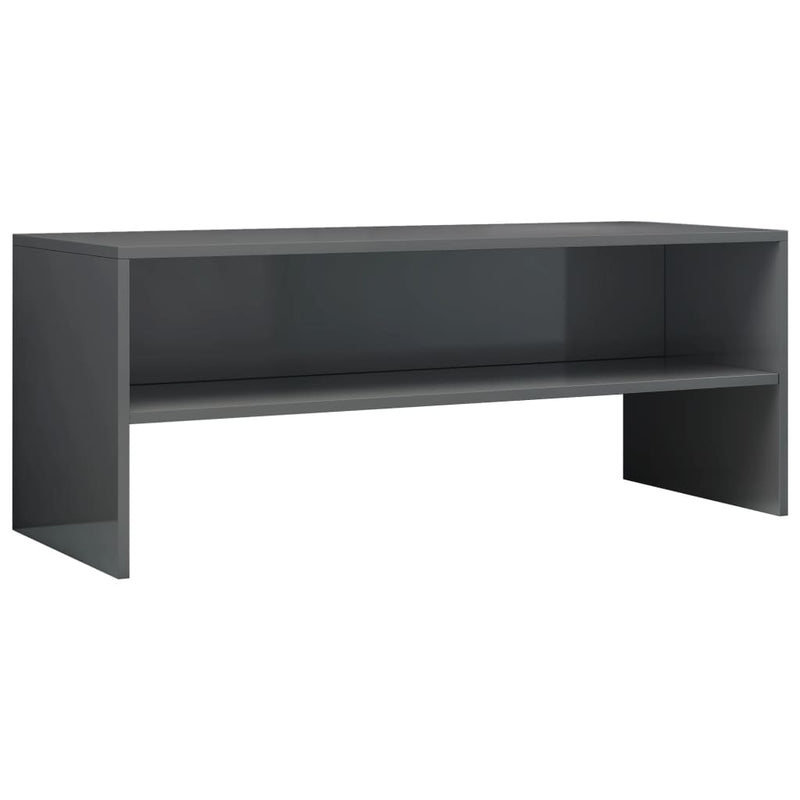 Tv-meubel 100x40x40 cm bewerkt hout hoogglans grijs MeubelReus