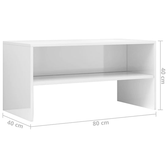 Tv-meubel 80x40x40 cm bewerkt hout hoogglans wit MeubelReus