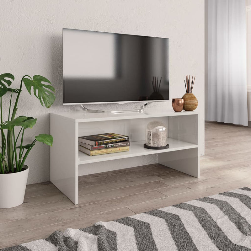 Tv-meubel 80x40x40 cm bewerkt hout hoogglans wit MeubelReus