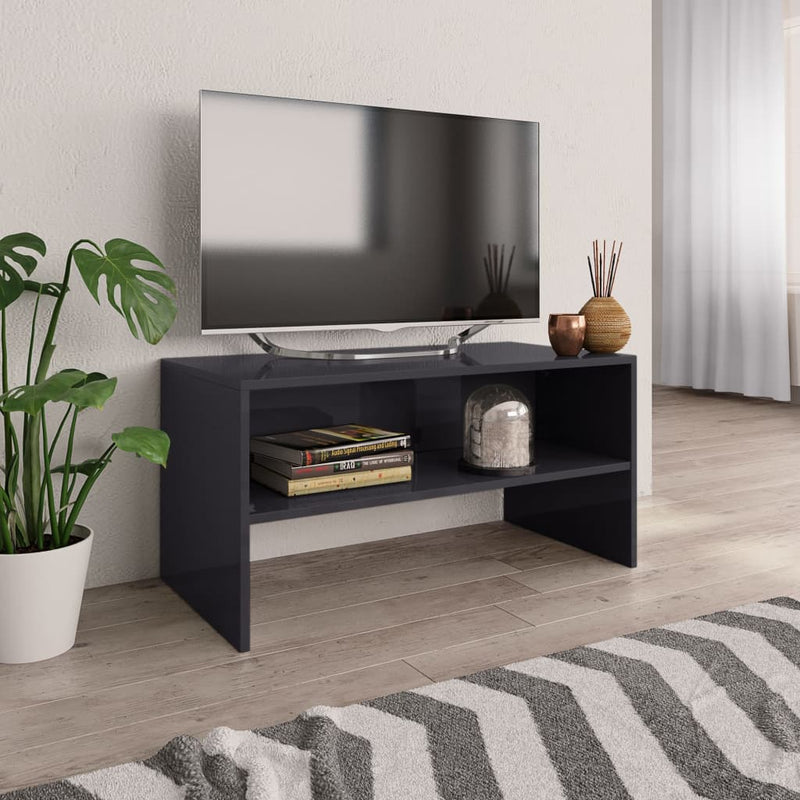 Tv-meubel 80x40x40 cm bewerkt hout hoogglans grijs MeubelReus