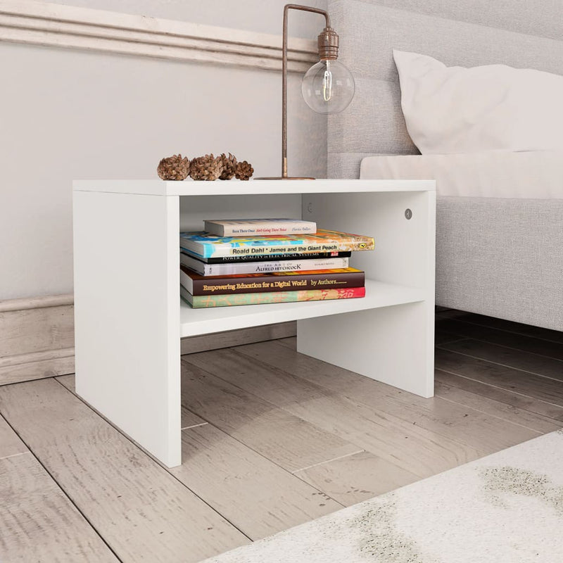 Nachtkastjes 2 st 40x30x30 cm bewerkt hout wit MeubelReus