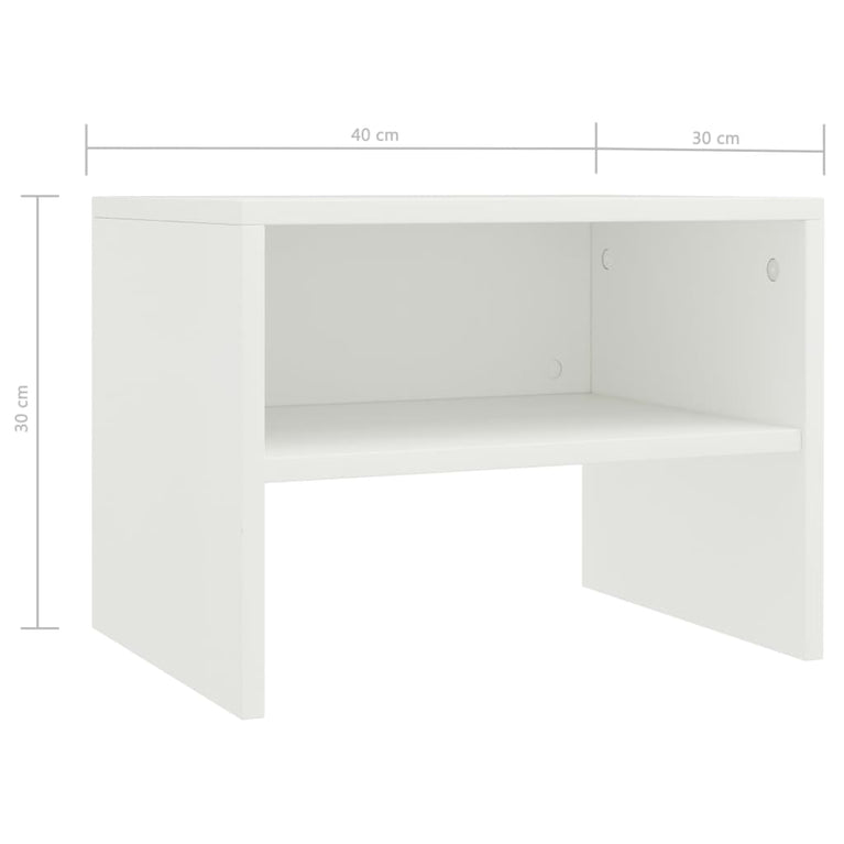 Nachtkastjes 2 st 40x30x30 cm bewerkt hout wit MeubelReus