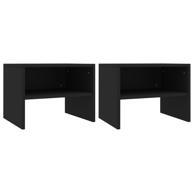 Nachtkastjes 2 st 40x30x30 cm bewerkt hout zwart MeubelReus