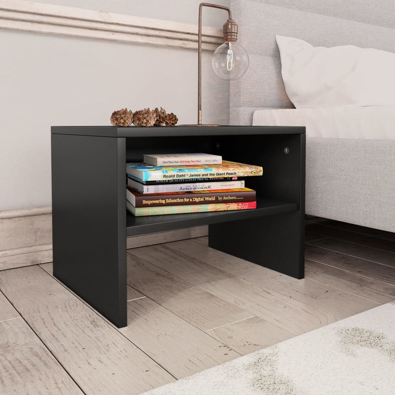 Nachtkastjes 2 st 40x30x30 cm bewerkt hout zwart MeubelReus