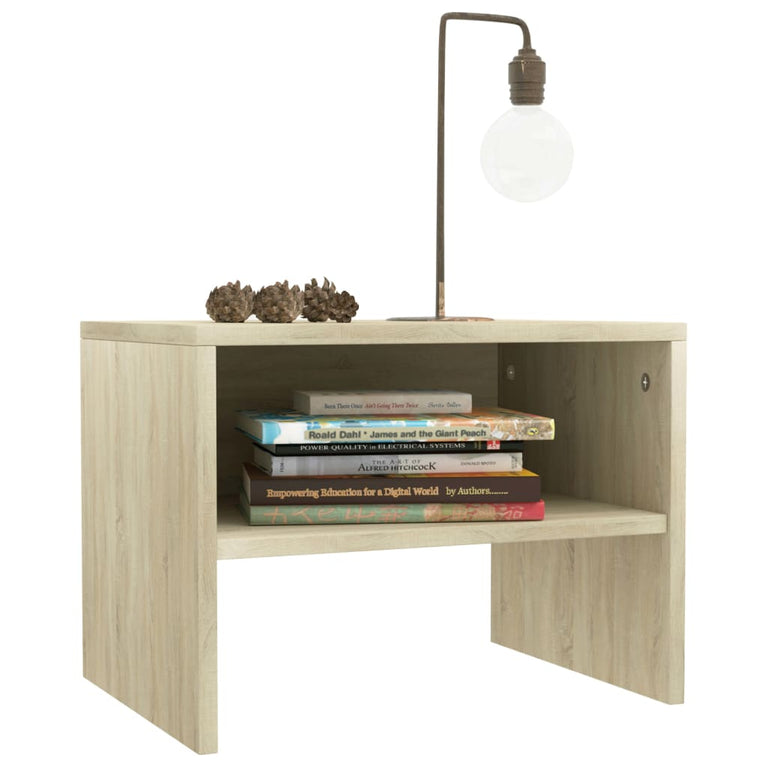 Nachtkastje 40x30x30 cm bewerkt hout sonoma eikenkleurig MeubelReus