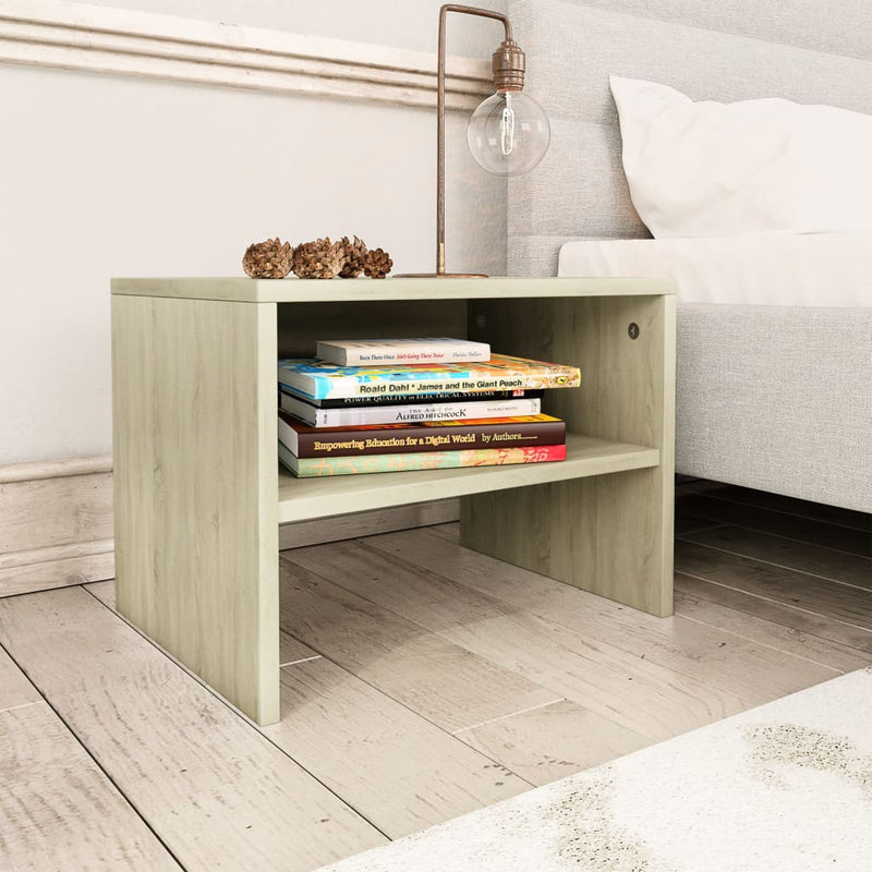 Nachtkastje 40x30x30 cm bewerkt hout sonoma eikenkleurig MeubelReus