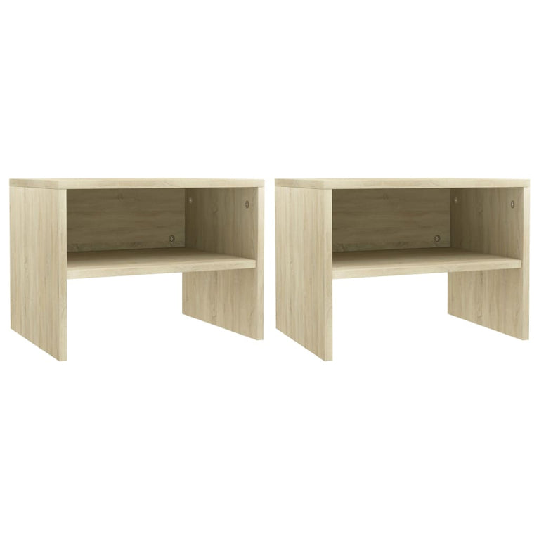 Nachtkastjes 2 st 40x30x30 cm bewerkt hout sonoma eikenkleurig MeubelReus