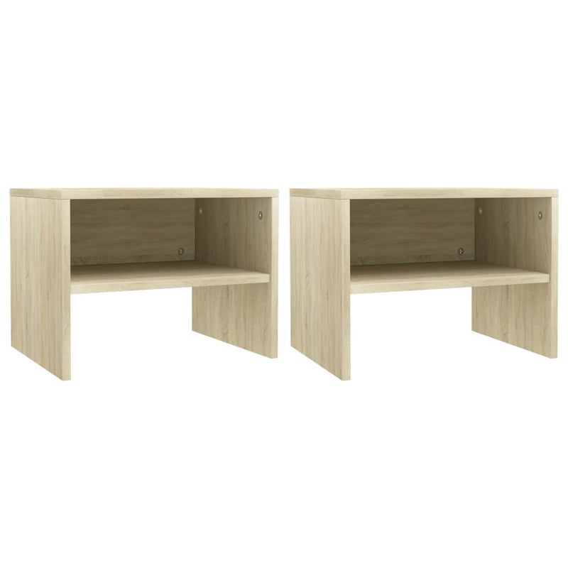Nachtkastjes 2 st 40x30x30 cm bewerkt hout sonoma eikenkleurig MeubelReus