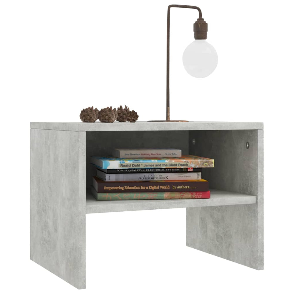 Nachtkastje 40x30x30 cm bewerkt hout betongrijs MeubelReus