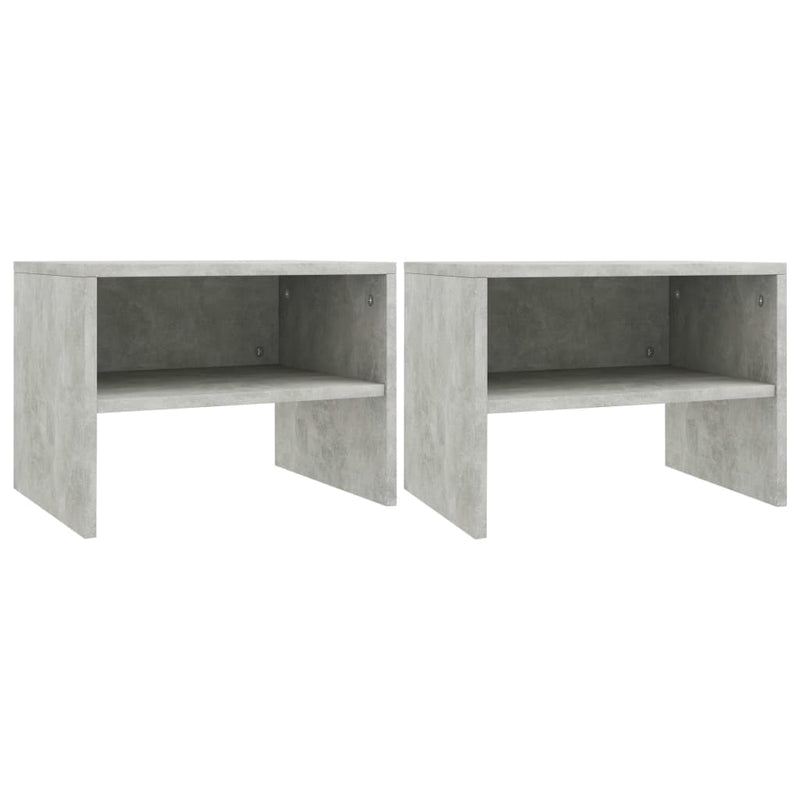 Nachtkastjes 2 st 40x30x30 cm bewerkt hout betongrijs MeubelReus