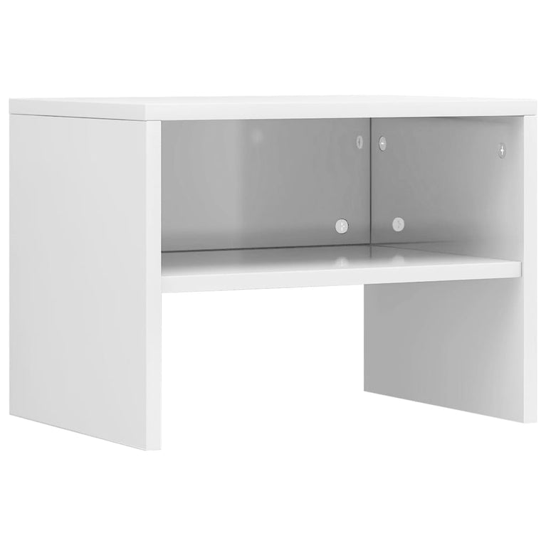 Nachtkastje 40x30x30 cm bewerkt hout hoogglans wit MeubelReus