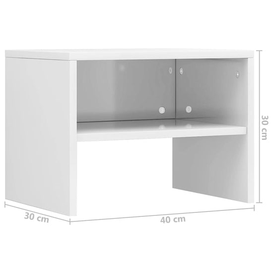 Nachtkastje 40x30x30 cm bewerkt hout hoogglans wit MeubelReus
