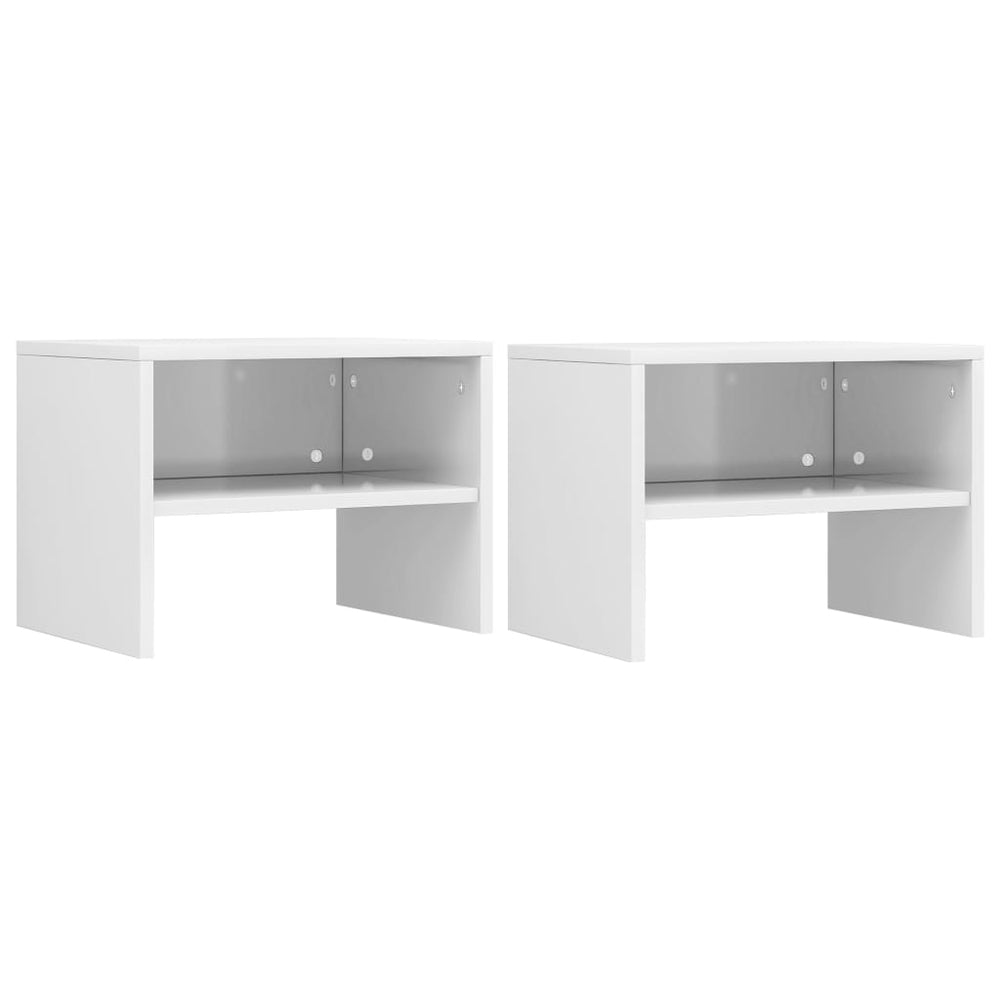Nachtkastjes 2 st 40x30x30 cm bewerkt hout hoogglans wit MeubelReus