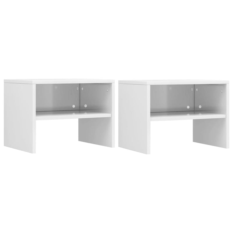 Nachtkastjes 2 st 40x30x30 cm bewerkt hout hoogglans wit MeubelReus