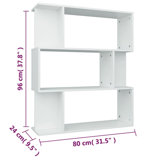 Boekenkast/kamerscherm 80x24x96 cm bewerkt hout wit MeubelReus