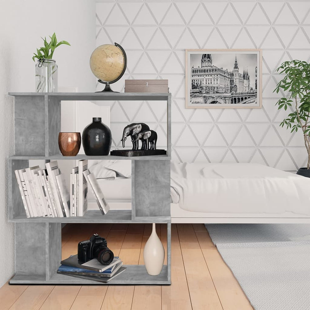 Boekenkast/kamerscherm 80x24x96 cm bewerkt hout betongrijs MeubelReus