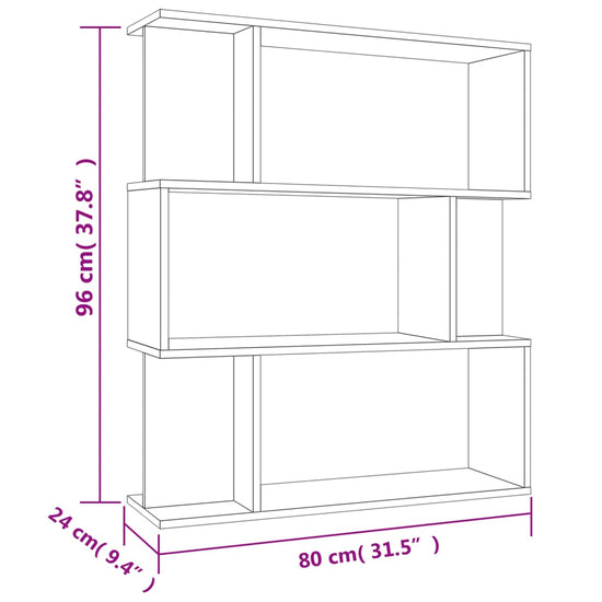 Boekenkast/kamerscherm 80x24x96 cm bewerkt hout betongrijs MeubelReus