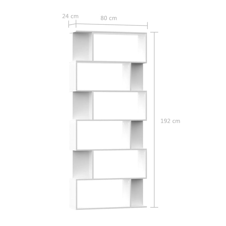 Boekenkast/kamerscherm 80x24x192 cm spaanplaat wit