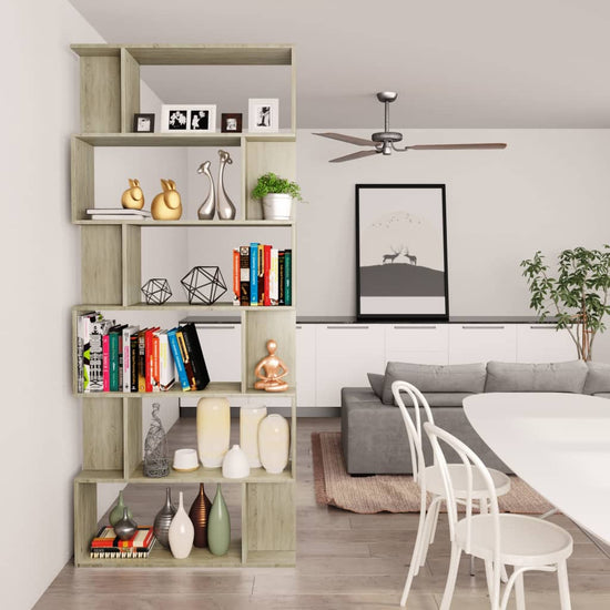 Boekenkast/kamerscherm 80x24x192 cm spaanplaat sonoma eiken MeubelReus