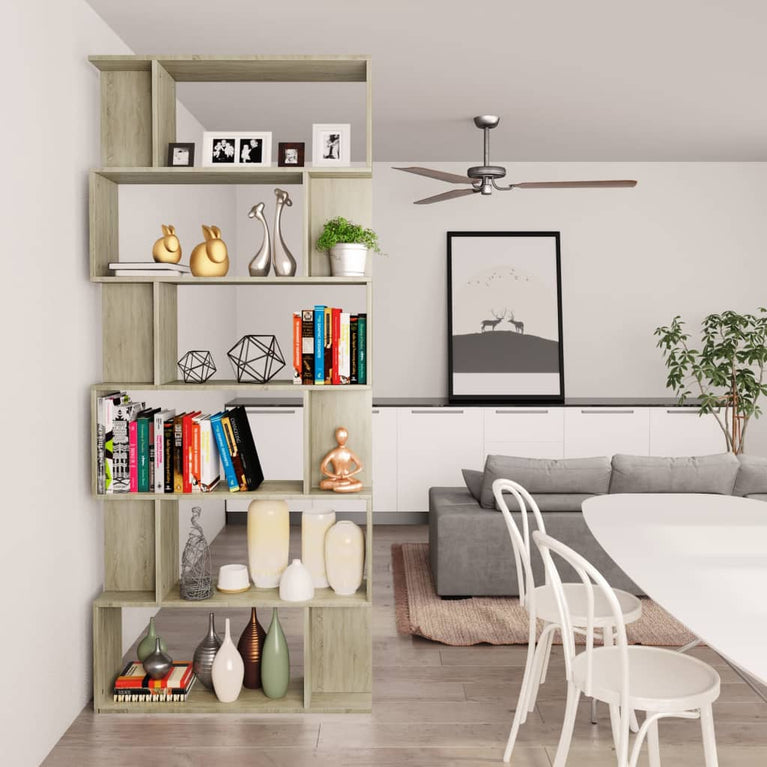 Boekenkast/kamerscherm 80x24x192 cm spaanplaat sonoma eiken MeubelReus