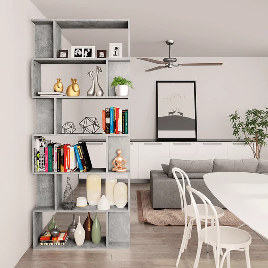 Boekenkast/kamerscherm 80x24x192 cm spaanplaat betongrijs MeubelReus
