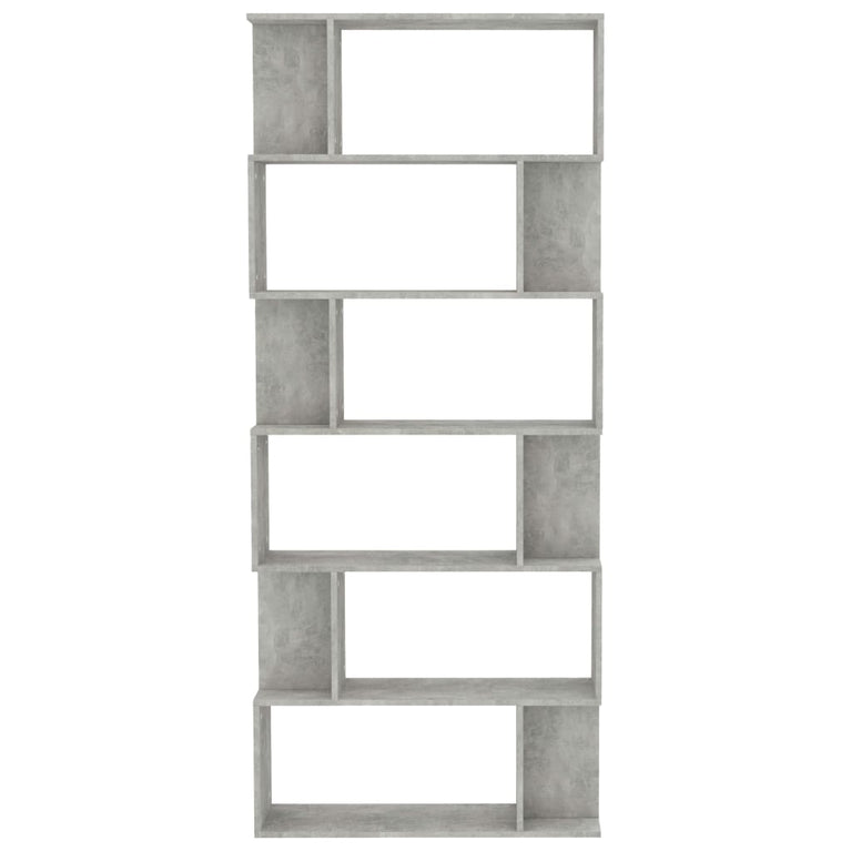 Boekenkast/kamerscherm 80x24x192 cm spaanplaat betongrijs MeubelReus